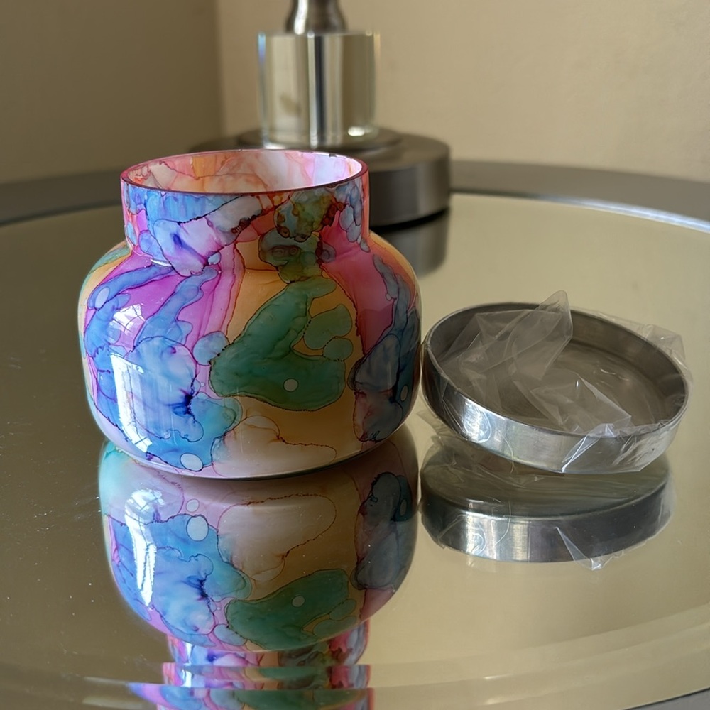 Capri blue volcano petite rainbow candle